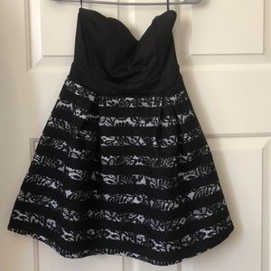 Love Culture Black and White Strapless Dress